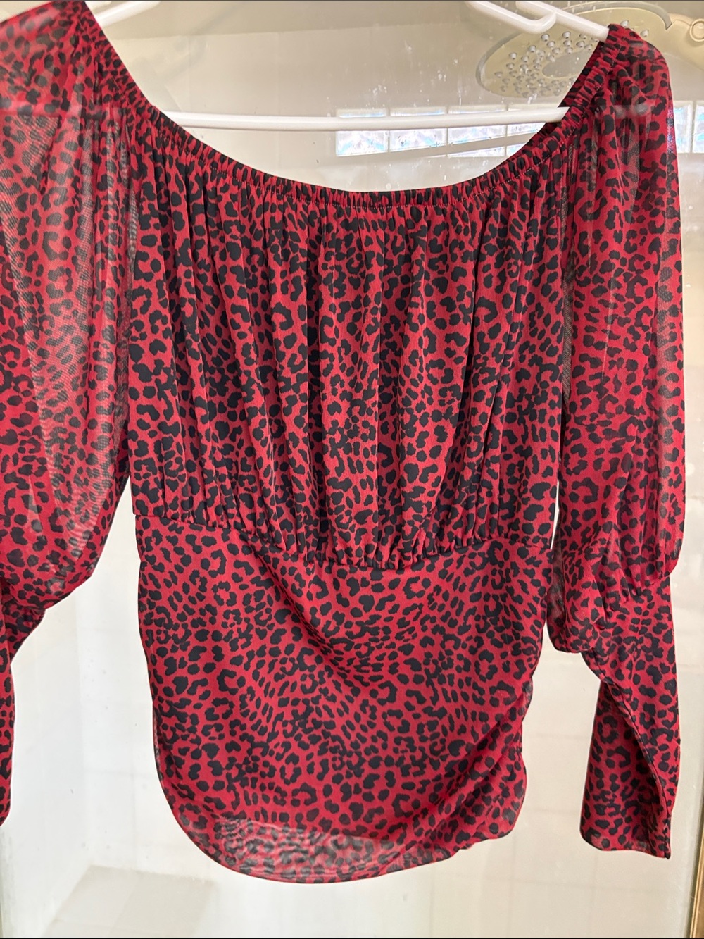 Express NWOT Off the Shoulder Mesh Top Size XS